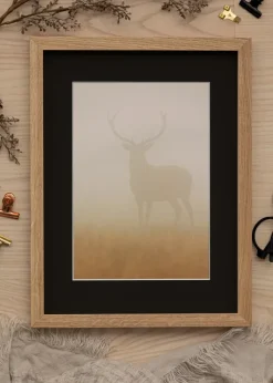 Ram Oak Wood 24x30 cm - Passepartout Svart 7x9 inches
