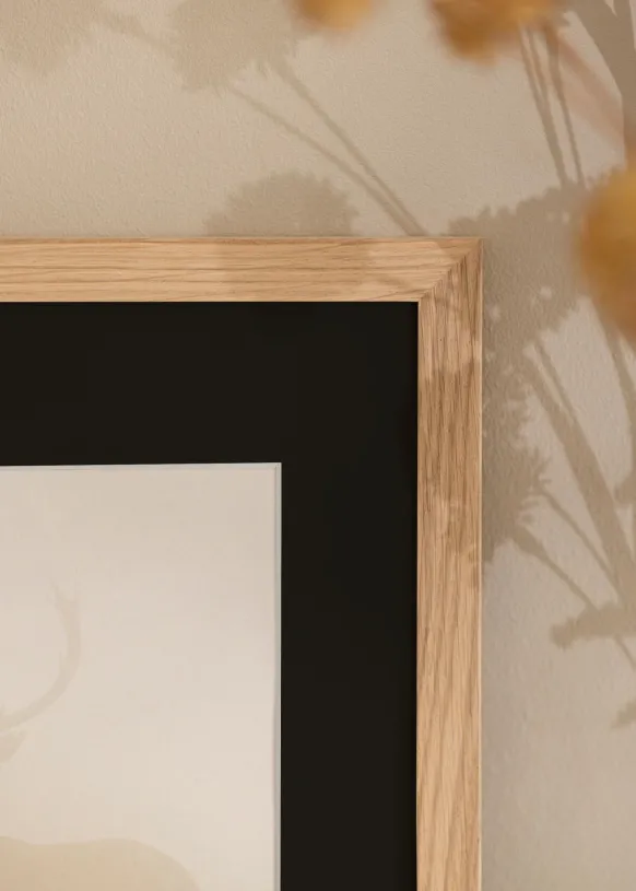 Ram Oak Wood 24x30 cm - Passepartout Svart 18x24 cm
