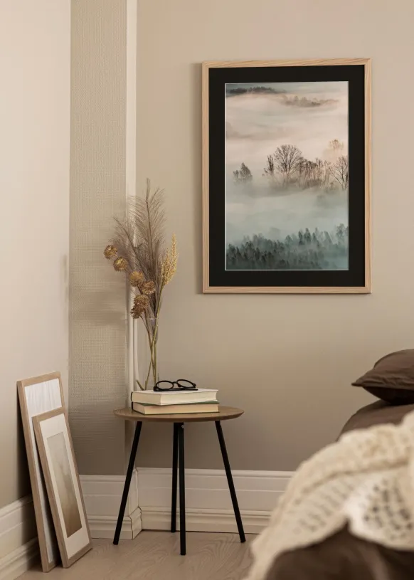Ram Oak Wood 70x90 cm - Passepartout Svart 60x80 cm