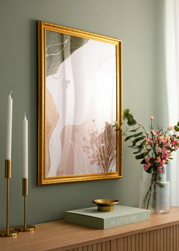 Ram Ornate Guld 40x50 cm - Passepartout Vit 29x39 cm