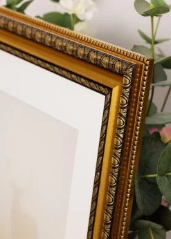 Ram Ornato Guld 40x50 cm - Passepartout Vit 29,7x42 cm