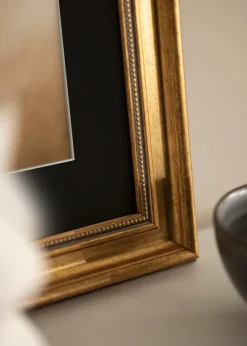 Ram Rokoko Guld 40x50 cm - Passepartout Svart 29,7x42 cm (A3)
