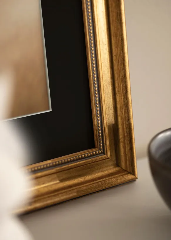 Ram Rokoko Guld 50x60 cm - Passepartout Svart 16x20 inches