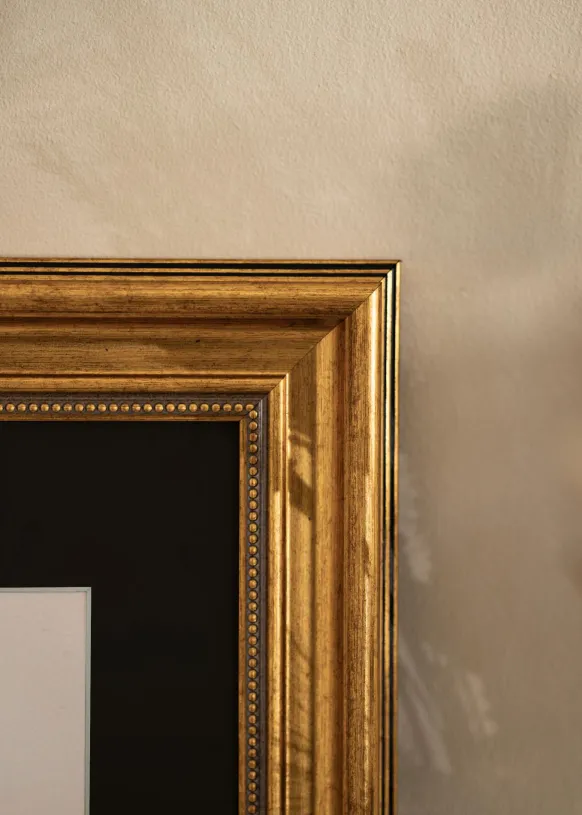 Ram Rokoko Guld 50x60 cm - Passepartout Svart 16x20 inches