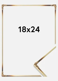 Ram Rosen Metall Glas Guld 18x24 cm