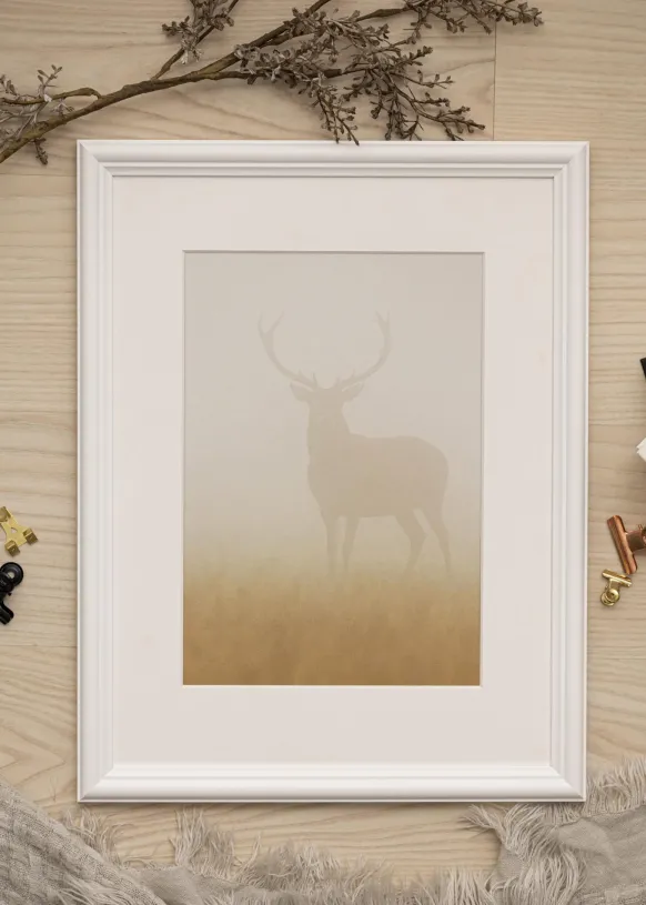 Ram Siljan Glas Vit 50x50 cm