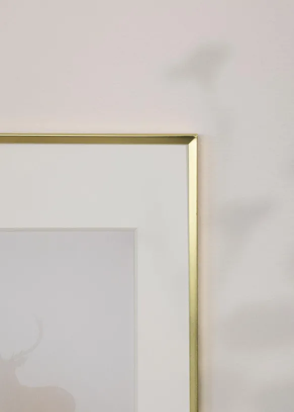 Ram Slät Metall Glas Guld 10x15 cm
