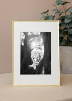 Ram Slät Metall Glas Guld 15x20 cm