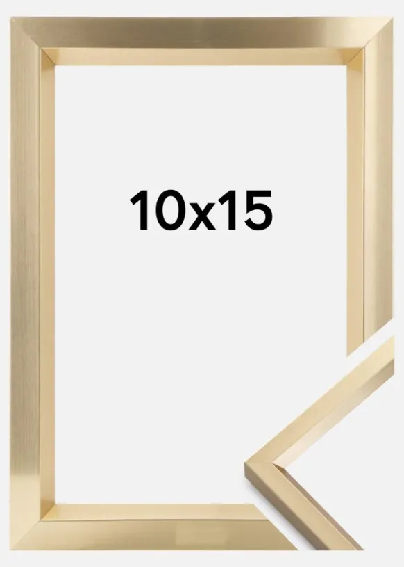 Ram Steel Style Glas Guld 10x15 cm