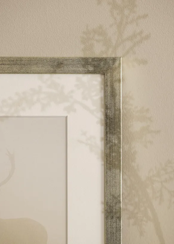 Ram Stilren Silver 50x70 cm - Dubbel Passepartout Vit 42x59,4 cm (A2)