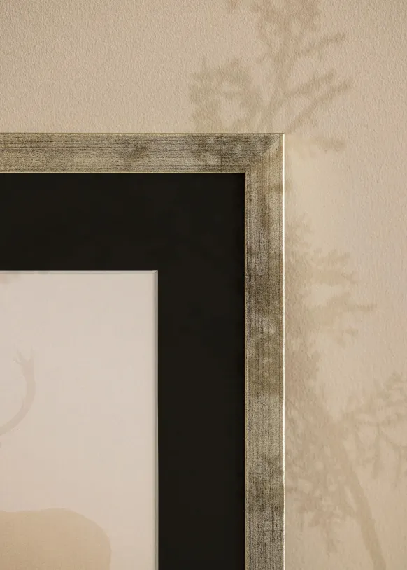 Ram Stilren Silver 50x60 cm - Passepartout Svart 37x46 cm