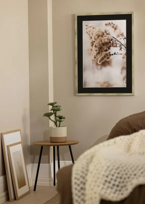 Ram Stilren Silver 70x100 cm - Passepartout Svart 62x93 cm