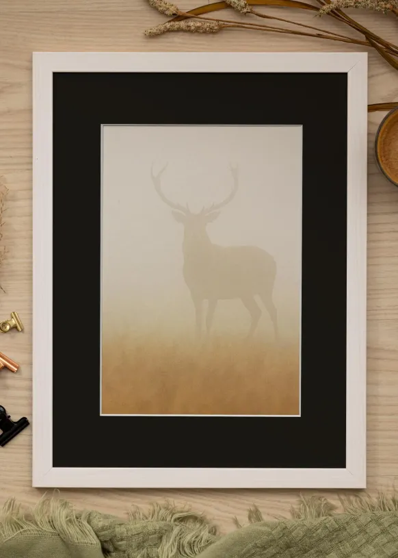 Ram Stilren Vit 15x20 cm - Passepartout Svart 11x15 cm