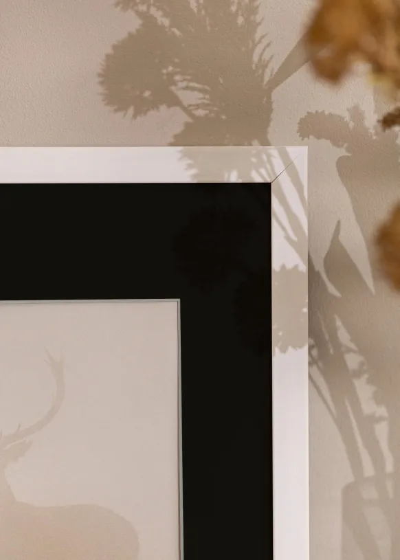 Ram Stilren Vit 60x80 cm - Passepartout Svart 50x65 cm