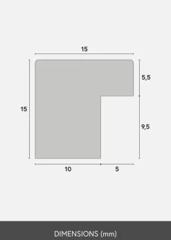 Ram Trendy Ek 35x50 cm - Passepartout Svart 25x35 cm