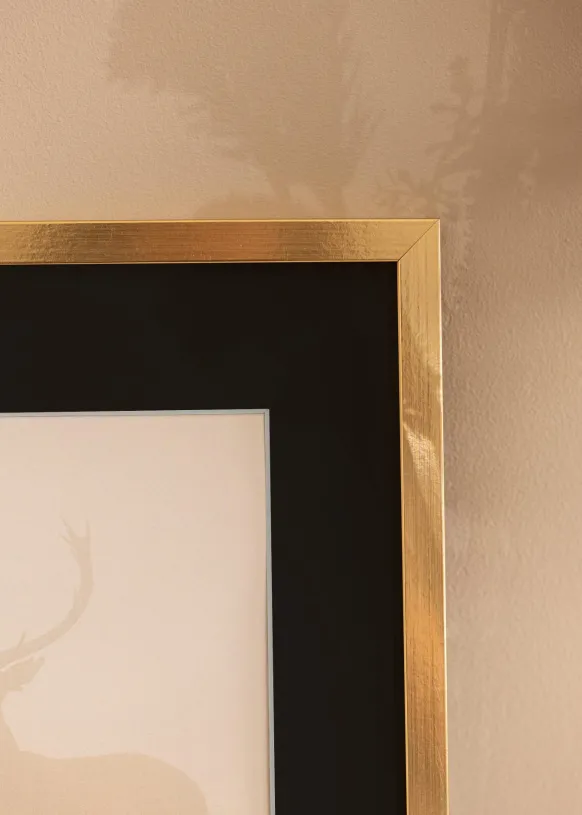 Ram Trendy Guld 20x25 cm - Passepartout Svart 5x7 inches