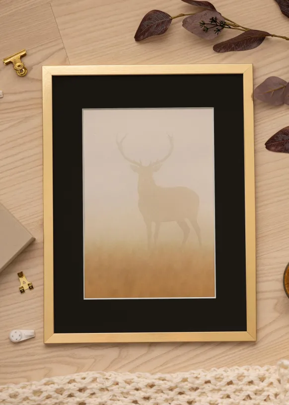 Ram Trendy Guld 50x60 cm - Passepartout Svart 37x46 cm