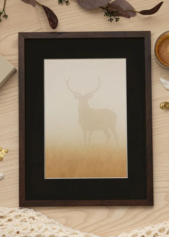Ram Trendy Valnöt 45x60 cm - Passepartout Svart 35x50 cm
