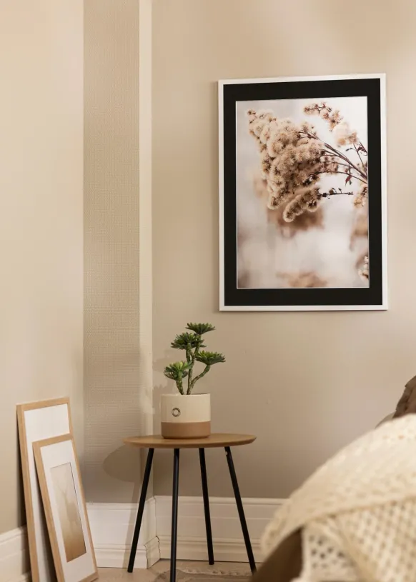 Ram Trendy Vit 35x50 cm - Passepartout Svart 9x12 inches