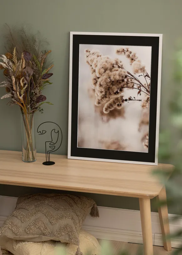 Ram Trendy Vit 40x40 cm - Passepartout Svart 30x30 cm