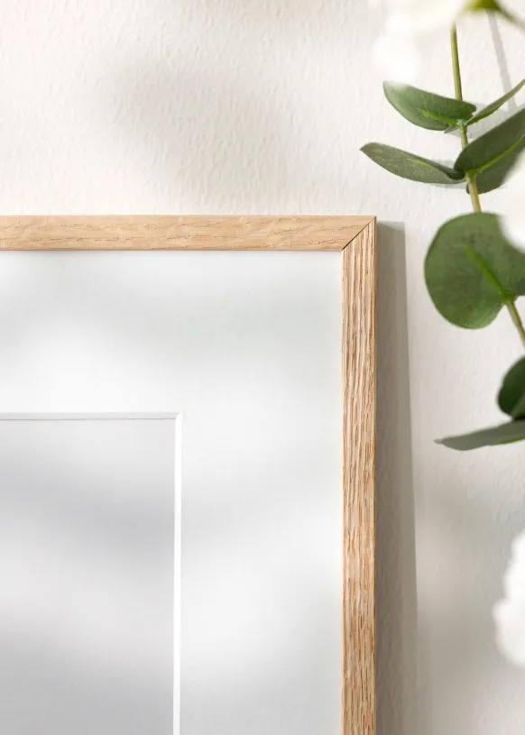 Ram Tunn Ek 13x18 cm - Passepartout Vit 7x10 cm