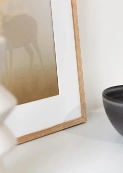 Ram Tunn Ek 18x18 cm - Passepartout Vit 13x13 cm