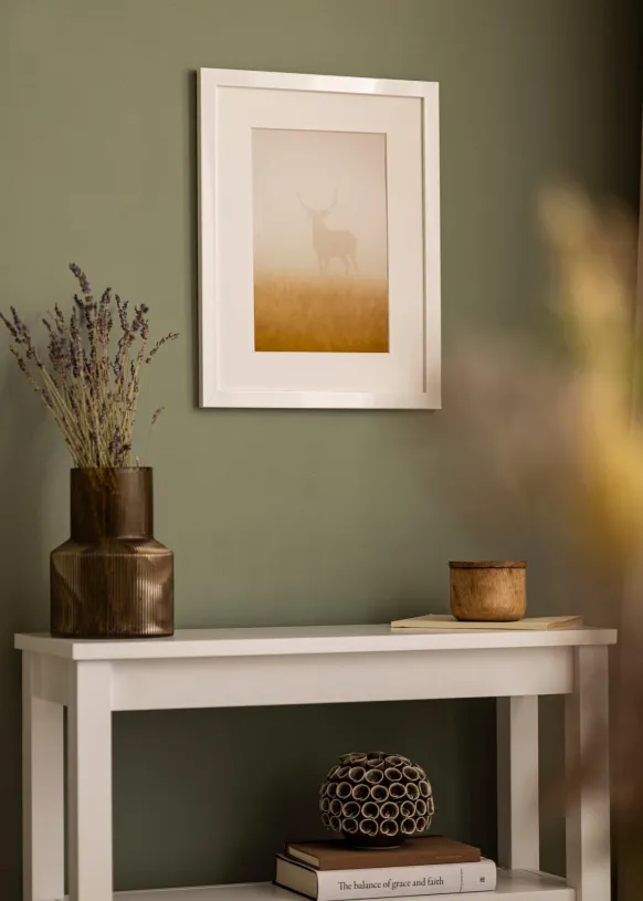 Ram White Wood Glossy - Valfri Storlek (Akrylglas)