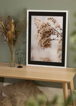Ram White Wood 70x90 cm - Passepartout Svart 55x70 cm