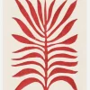 Red Branch / Lino Print Canvastavla (30x40 cm)