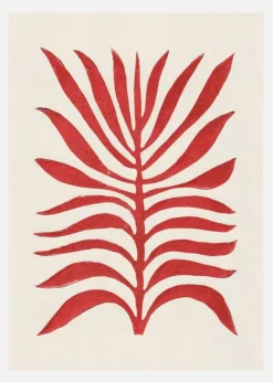 Red Branch / Lino Print Canvastavla (30x40 cm)