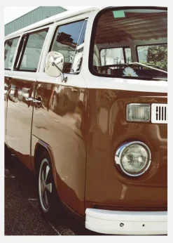 Red Volkswagen Bus Canvastavla (30x40 cm)