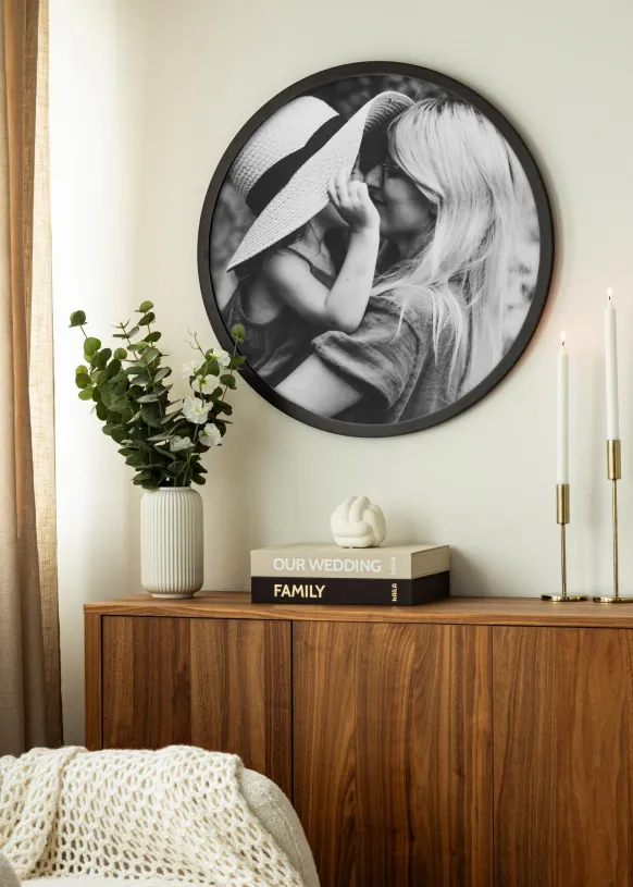 Rund Ram Svart 40 cm Ø