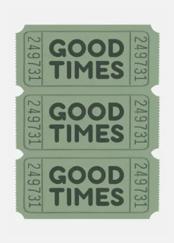 Sage Green Good Times Tickets Canvastavla (30x40 cm)