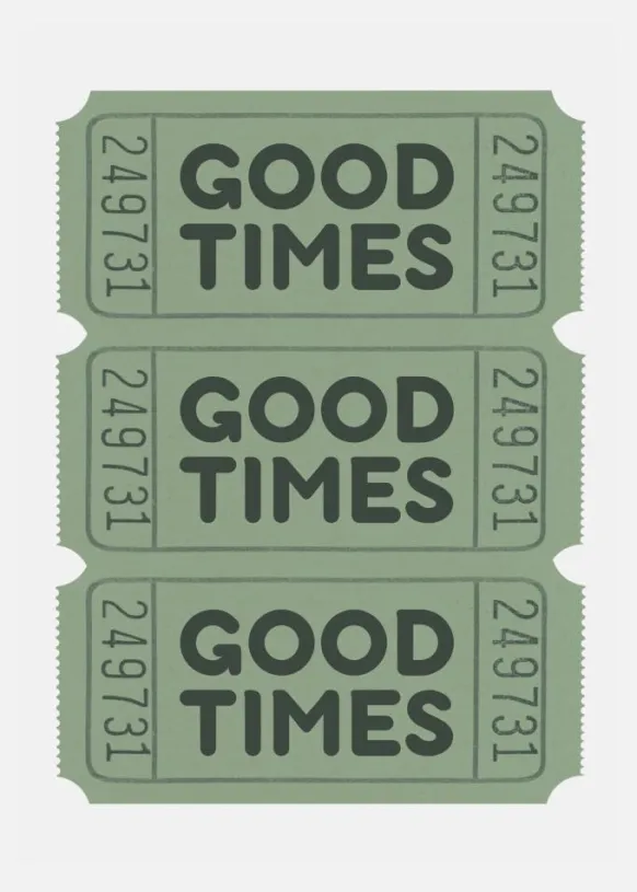 Sage Green Good Times Tickets Canvastavla (30x40 cm)