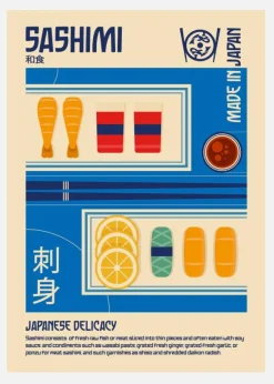 Sashimi Japanese Food Print Canvastavla (30x40 cm)