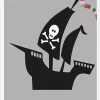 Ship - Grey Canvastavla (30x40 cm)