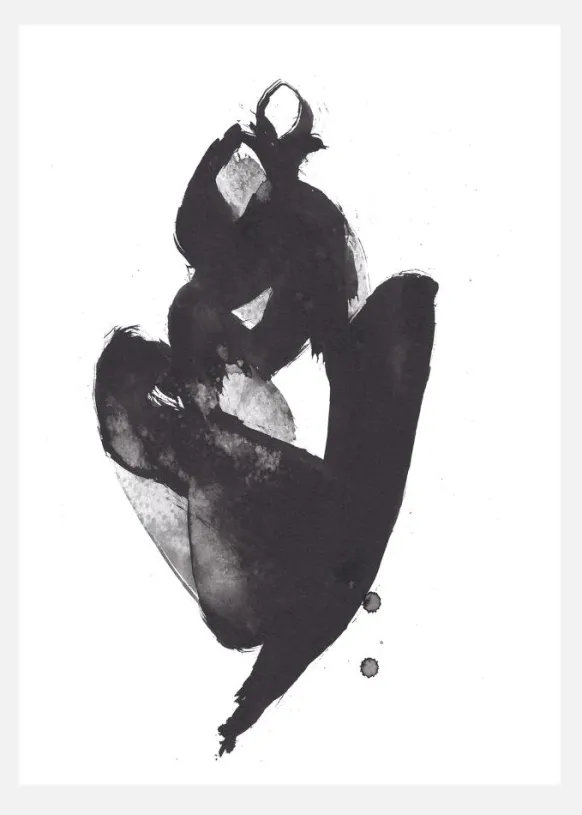 Sitting Woman L Canvastavla (30x40 cm)