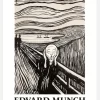 Skriet- The Scream - Monochrome Version Canvastavla (30x40 cm)