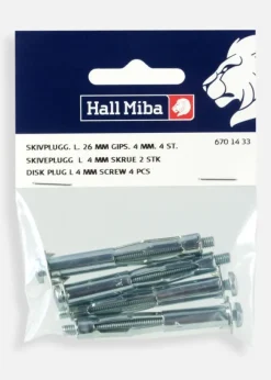Skruv och plugg för gipsvägg L 4 mm - 4 pack