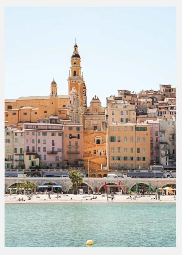 Skyline Of Menton Canvastavla (30x40 cm)