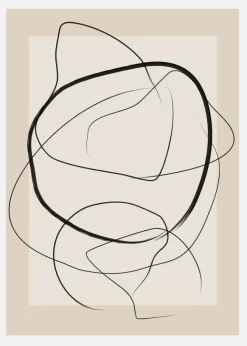 Soft Abstract Lines Art Canvastavla (30x40 cm)
