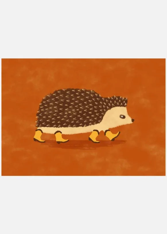 Sonny The Hedgehog Running In Cowboy Boots Canvastavla (30x40 cm)
