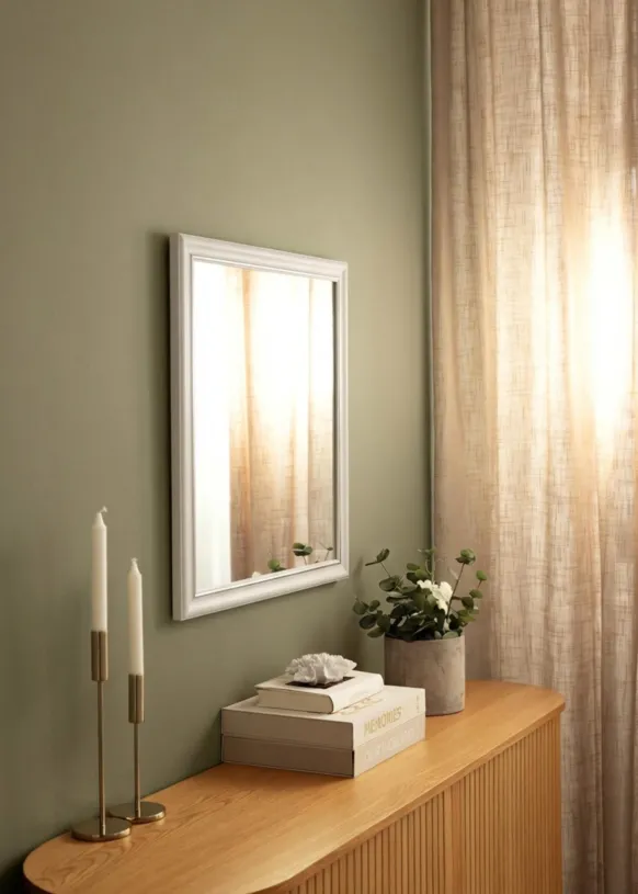 Spegel Canterbury Vit 64x64 cm
