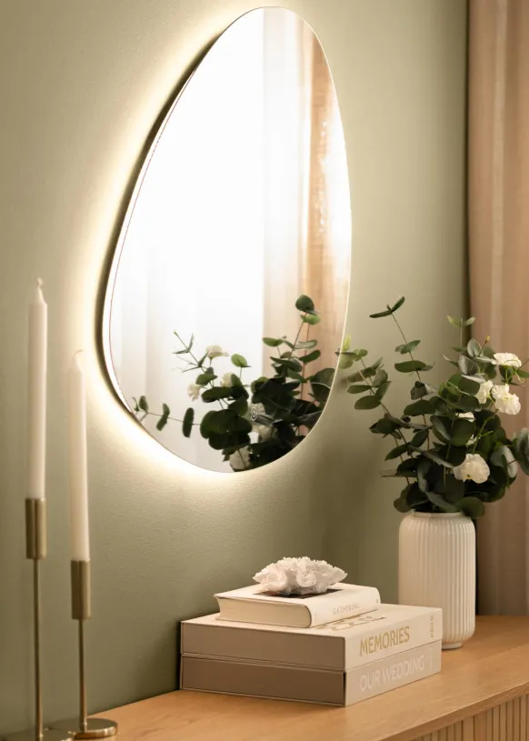 Spegel LED Soft Triangle 70x70 cm