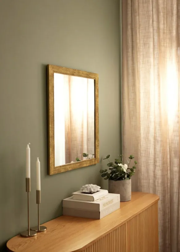 Spegel Linea Guld 68x68 cm
