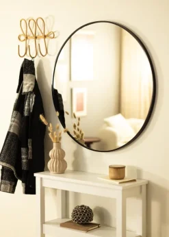 Spegel Madrid Svart 80 cm Ø