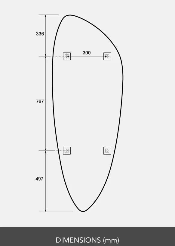 Spegel Obelisk 160x57 cm