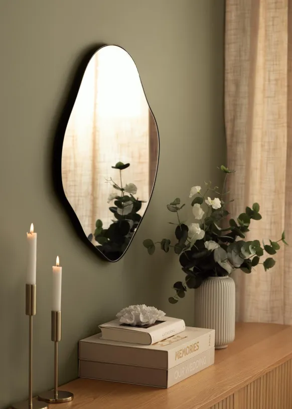 Spegel Organic Svart 60x60 cm