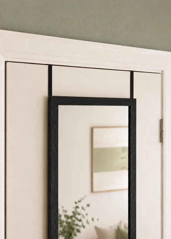 Spegel Overdoor Svart 34x126 cm