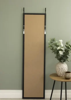 Spegel Overdoor Svart 34x126 cm